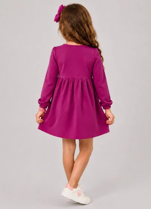 Secret Glam - Vestido Infantil em Molecotton Manga Longa Rosa - SECRET GLAM