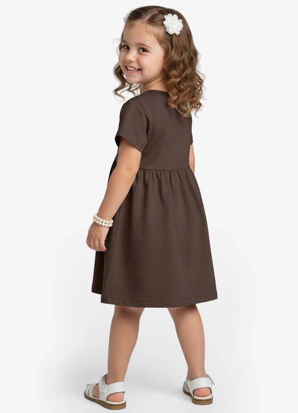 Select - Vestido Infantil em Molecotton Marrom 2