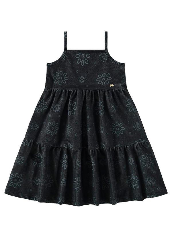 Bee Loop - Vestido Infantil em Molecotton Preto