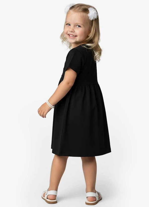 Select - Vestido Infantil em Molecotton Preto 2