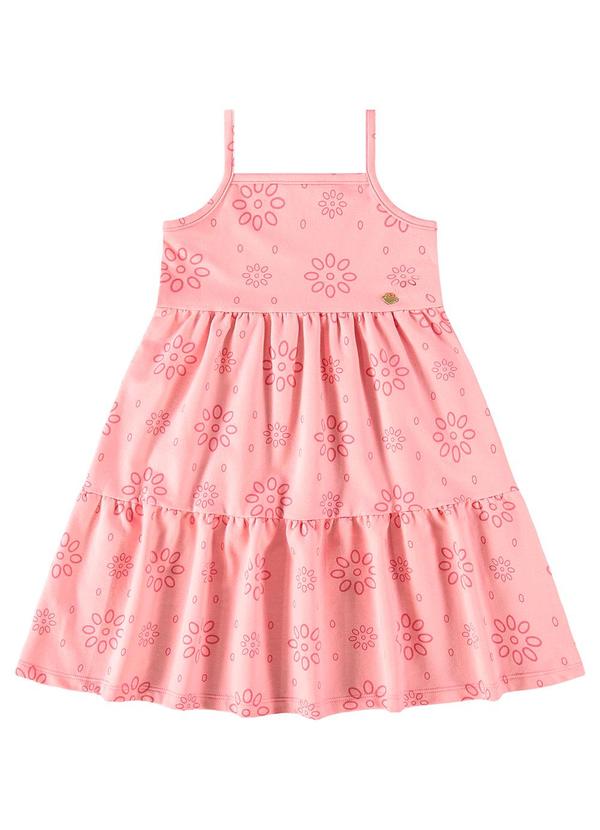 Bee Loop - Vestido Infantil em Molecotton Rosa