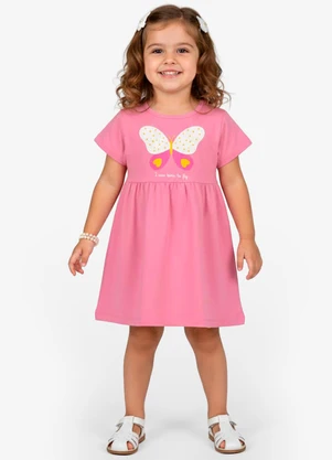 Select - Vestido Infantil em Molecotton Rosa - SELECT