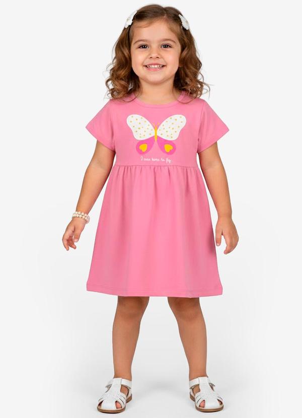Select - Vestido Infantil em Molecotton Rosa