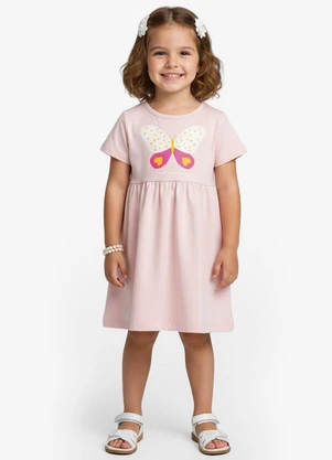Select - Vestido Infantil em Molecotton Rosa - SELECT