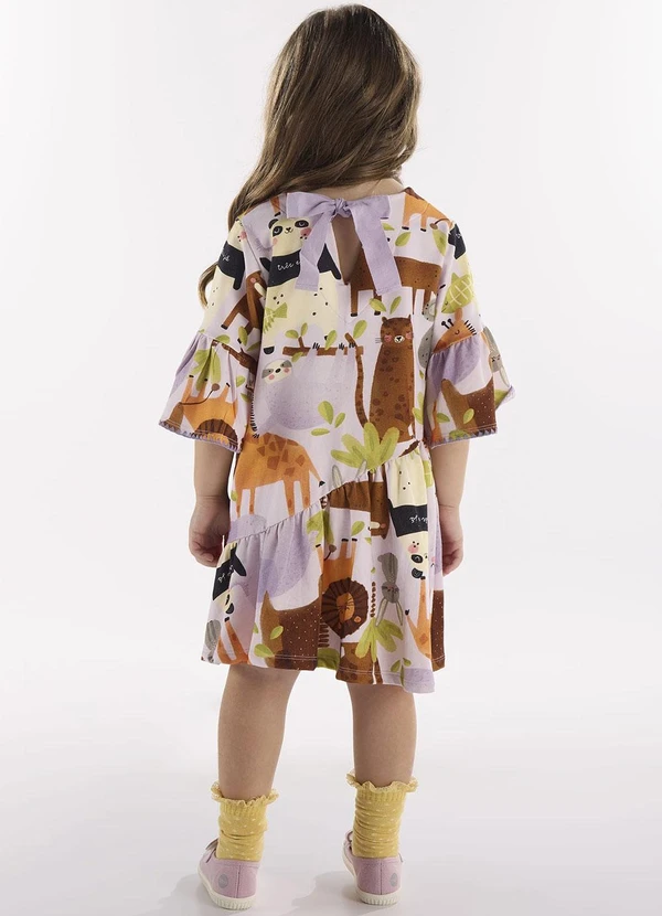 Três e Já - Vestido Infantil em Molecotton Roxo 2
