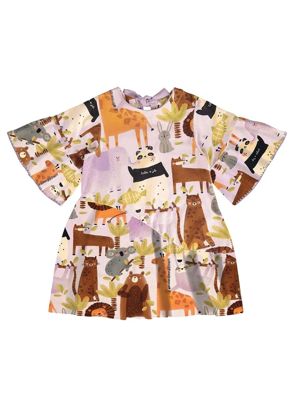 Três e Já - Vestido Infantil em Molecotton Roxo 3