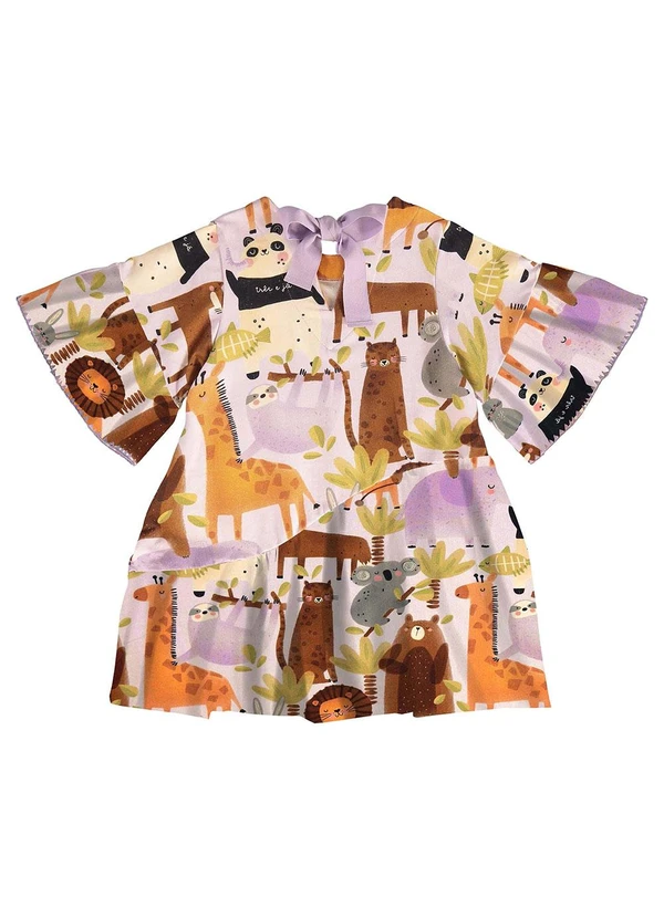 Três e Já - Vestido Infantil em Molecotton Roxo 4