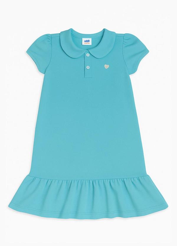 Marlan - Vestido Infantil em Moletinho Azul 1