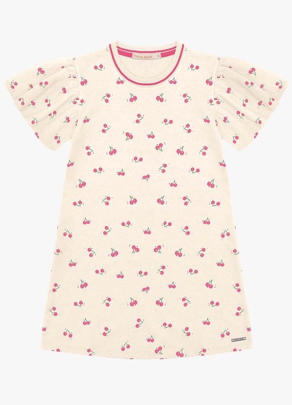 Trick Nick - Vestido Infantil em Moletinho Bege