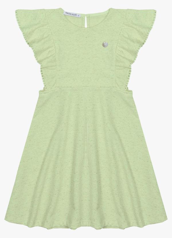 Trick Nick - Vestido Infantil em Moletinho Linho Verde