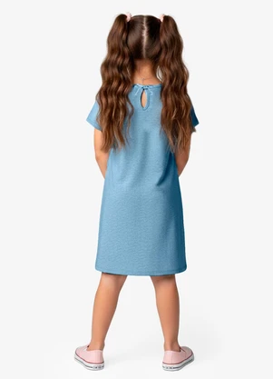Select - Vestido Infantil em Moletinho Maquenetado Azul - SELECT