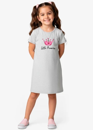 Select - Vestido Infantil em Moletinho Maquenetado Bege - SELECT