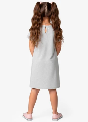 Select - Vestido Infantil em Moletinho Maquenetado Bege - SELECT