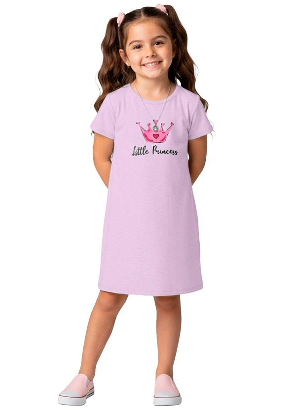 Select - Vestido Infantil em Moletinho Maquenetado Rosa 1