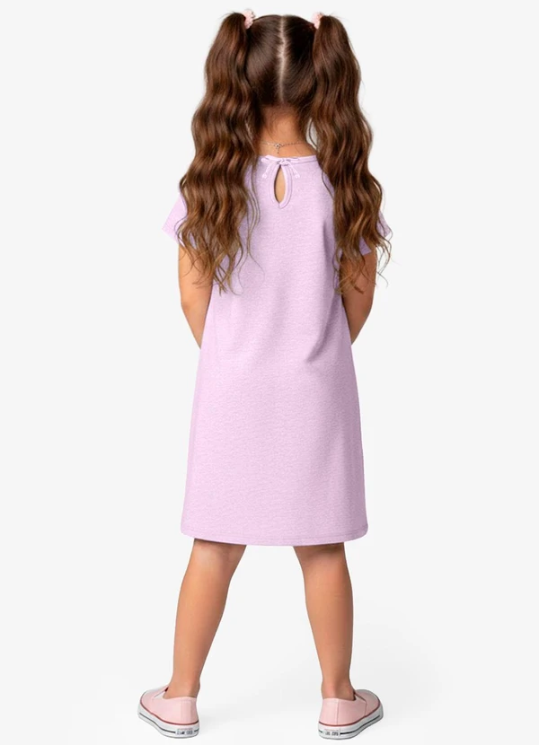 Select - Vestido Infantil em Moletinho Maquenetado Rosa 2