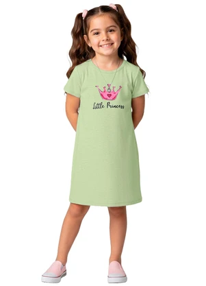 Select - Vestido Infantil em Moletinho Maquenetado Verde - SELECT