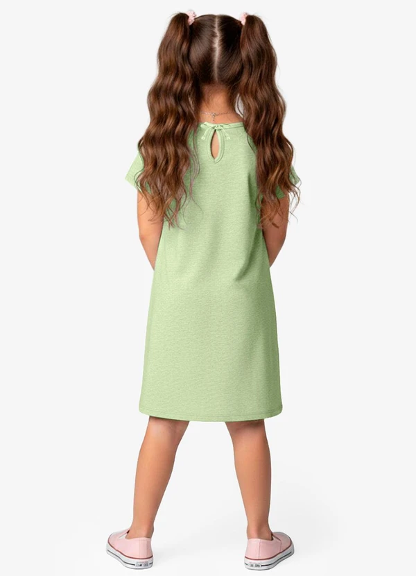 Select - Vestido Infantil em Moletinho Maquenetado Verde 2