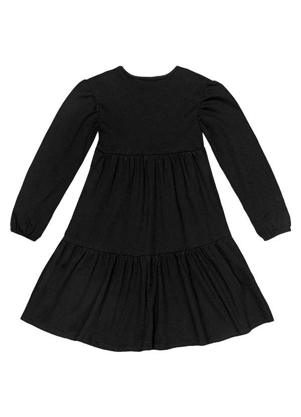 Guloseima - Vestido Infantil em Moletinho Preto 2