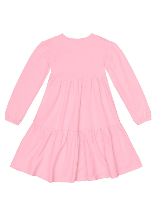 Guloseima - Vestido Infantil em Moletinho Rosa 2