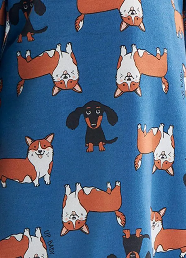 Up Baby - Vestido Infantil em Moletom Azul 2