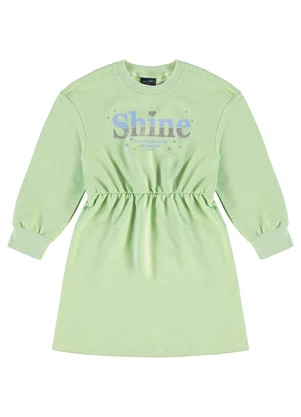 Guloseima - Vestido Infantil em Moletom Verde - GULOSEIMA