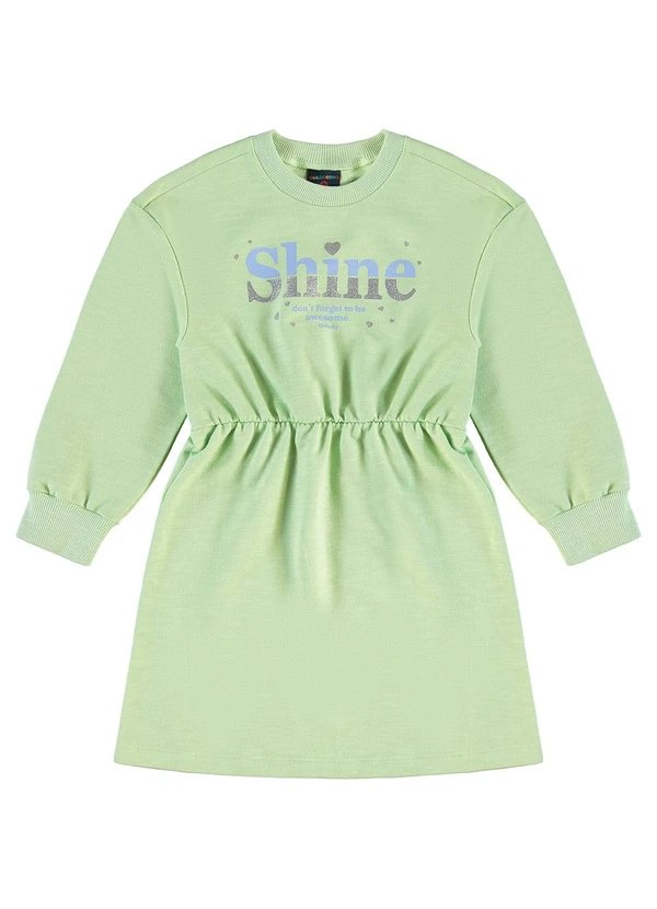Guloseima - Vestido Infantil em Moletom Verde 2
