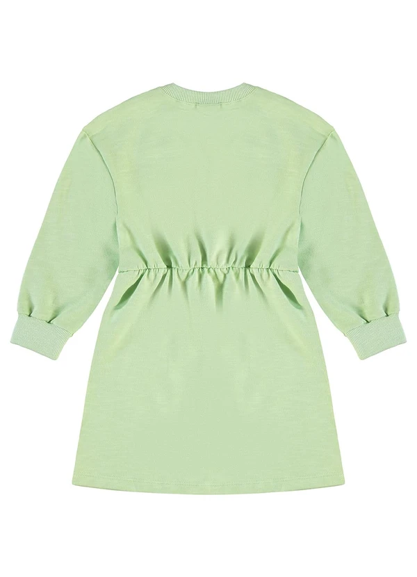 Guloseima - Vestido Infantil em Moletom Verde 3