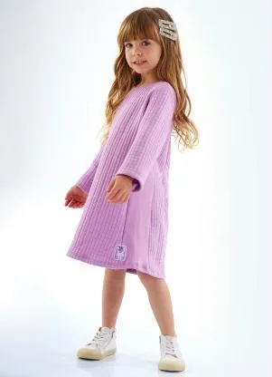 Up Baby - Vestido Infantil em Moletom Roxo - UP BABY