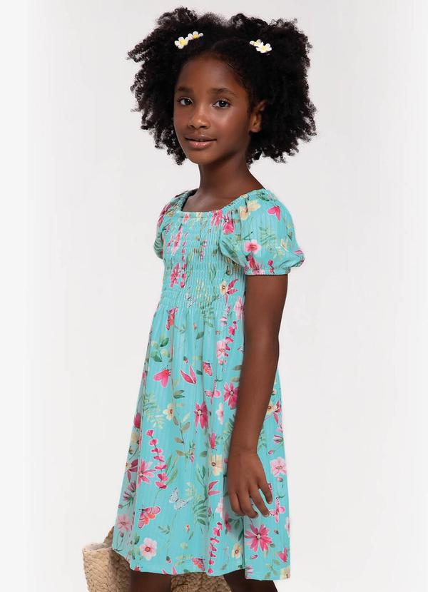 Trick Nick - Vestido Infantil em Ribana Canelada Azul