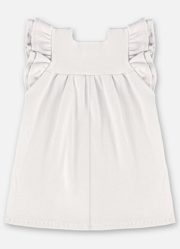 Up Baby - Vestido Infantil em Ribana Canelada Bege 2