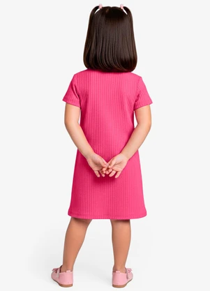 Select - Vestido Infantil em Ribana Canelada Rosa - SELECT