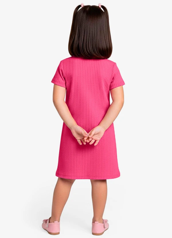 Select - Vestido Infantil em Ribana Canelada Rosa 2