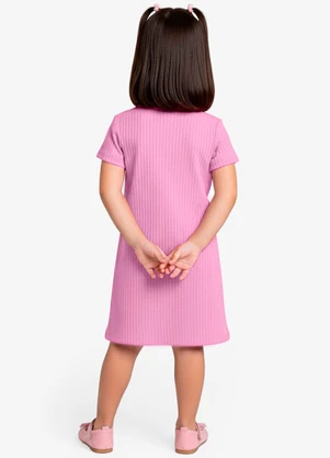 Select - Vestido Infantil em Ribana Canelada Rosa - SELECT