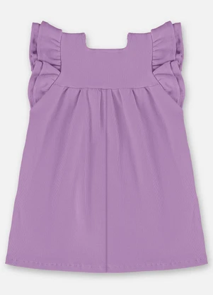 Up Baby - Vestido Infantil em Ribana Canelada Roxo - UP BABY