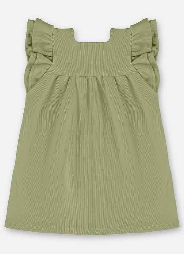 Up Baby - Vestido Infantil em Ribana Canelada Verde 2