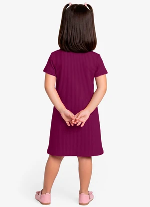Select - Vestido Infantil em Ribana Canelada Bordô - SELECT