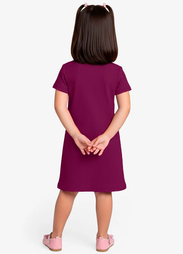 Select - Vestido Infantil em Ribana Canelada Bordô 2