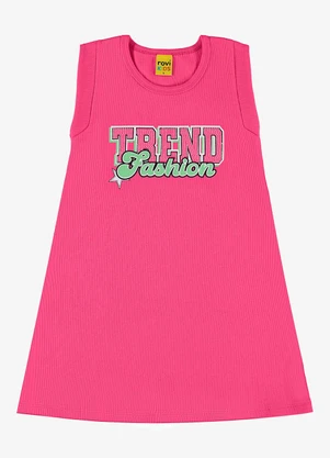 Rovi Kids - Vestido Infantil em Ribana Rosa - ROVI KIDS