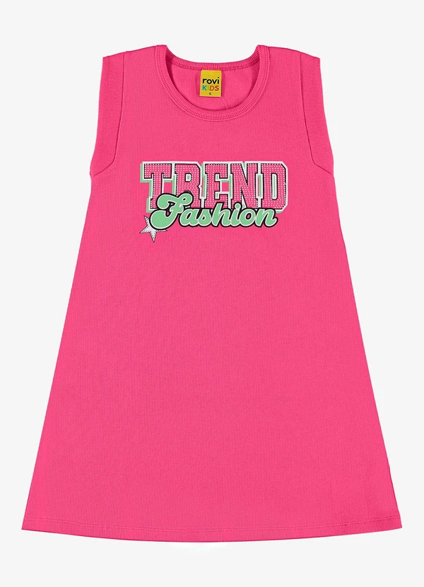 Rovi Kids - Vestido Infantil em Ribana Rosa