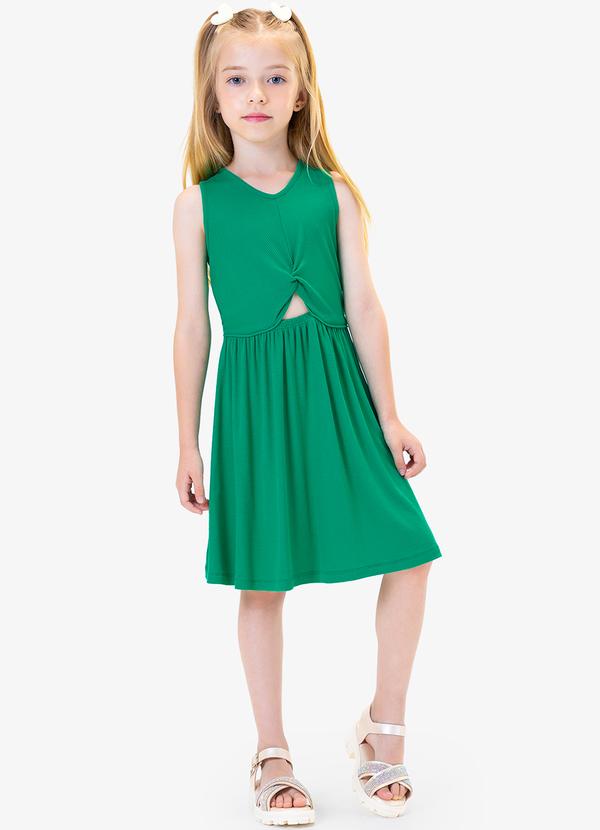 Rovi Kids - Vestido Infantil em Ribana Verde