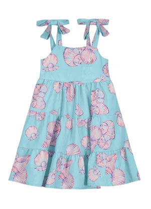 Mundi - Vestido Infantil em Tecido Comfort Azul - MUNDI