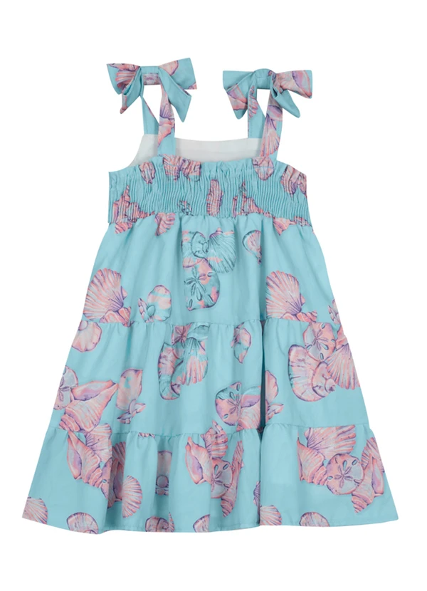 Brandili Mundi - Vestido Infantil em Tecido Comfort Azul 3