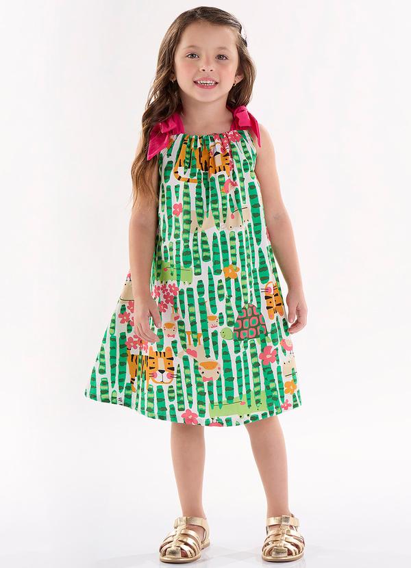 Up Baby - Vestido Infantil em Tecido Galles Bege
