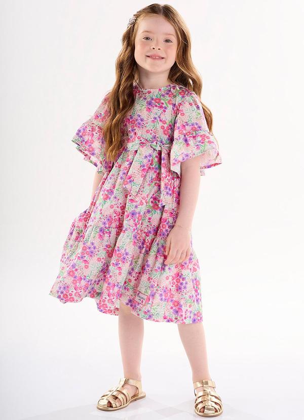 Up Baby - Vestido Infantil em Tecido Galles Rosa