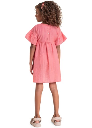 Quimby - Vestido Infantil em Tecido para Menina Rosa - QUIMBY