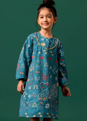 Bugbee - Vestido Infantil em Tecido Plano Verde - BUGBEE