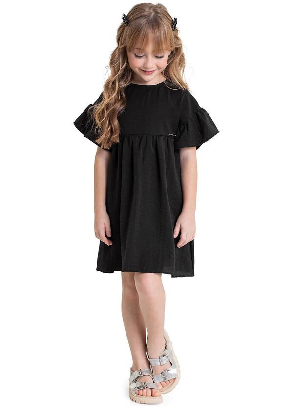 Quimby - Vestido Infantil em Tecido Preto