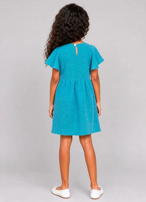 Marlan - Vestido Infantil em Tecido Sand Air Azul - MARLAN
