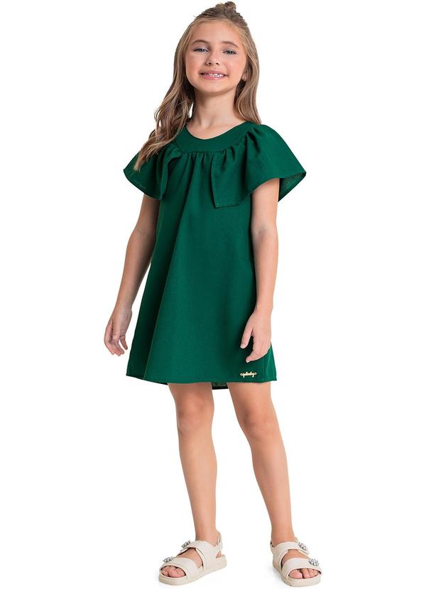Quimby - Vestido Infantil em Tecido Verde