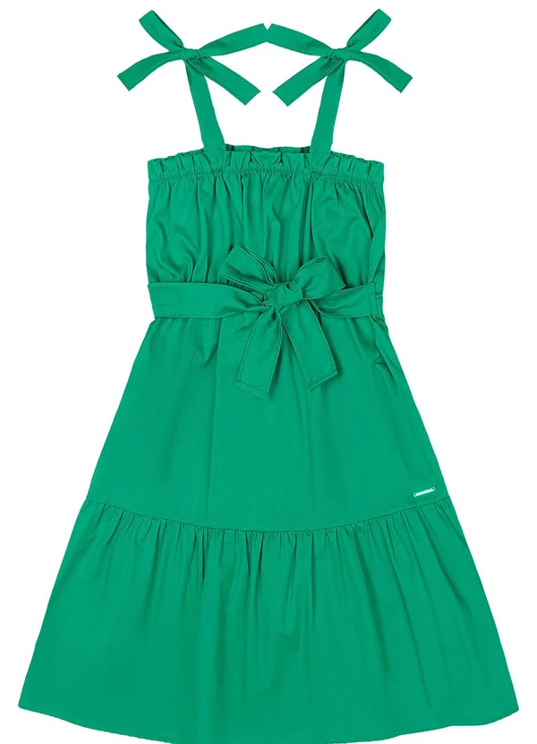 Quimby - Vestido Infantil em Tricoline Verde 2